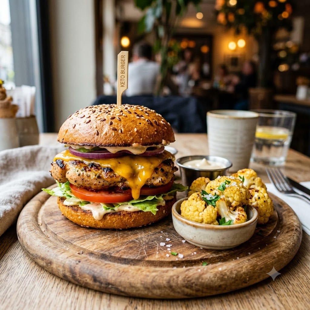 Burger poulet keto