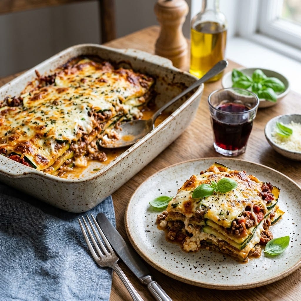 Lasagnes courgette keto