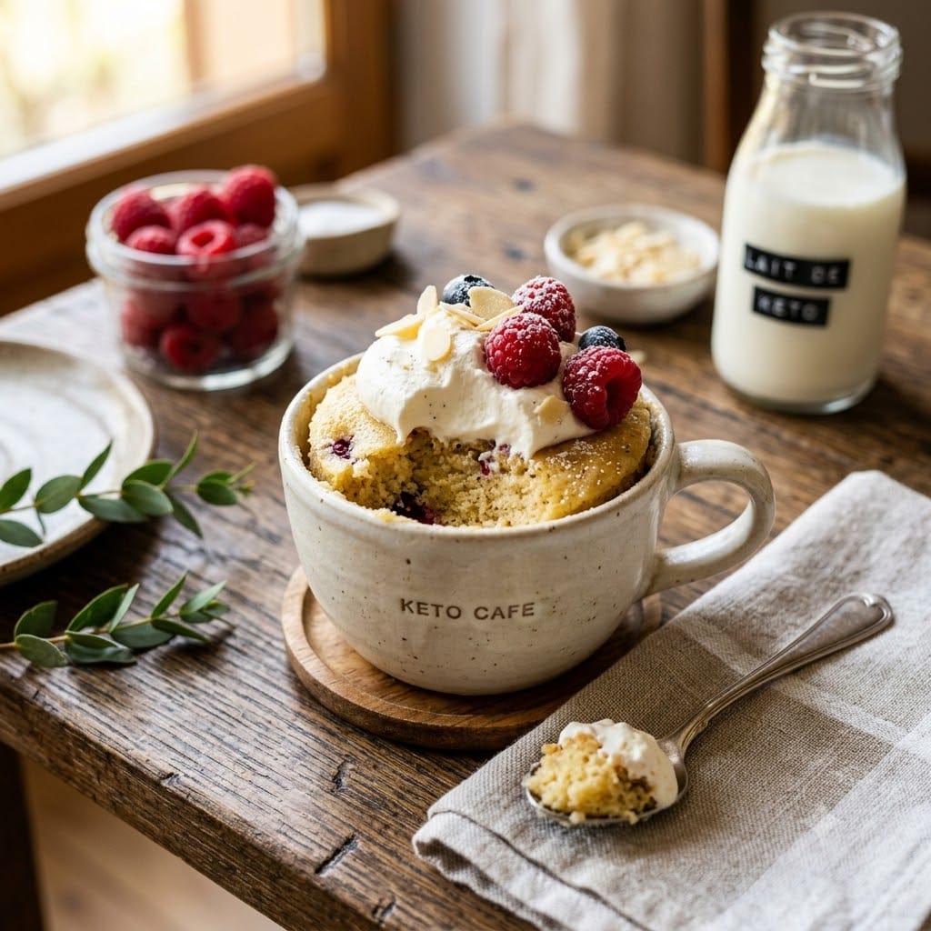Mug cake vanille keto